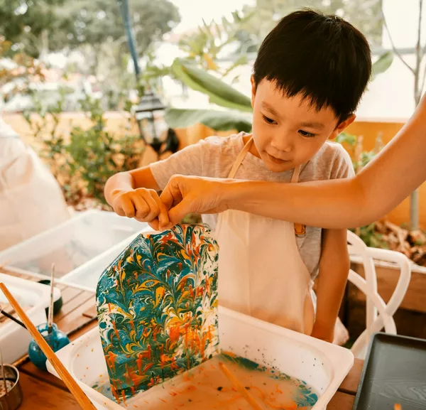 Paper Marbling / Art Jam on a Rooftop Garden! (Child-friendly!)