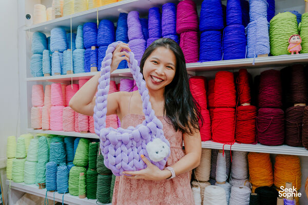 Big Chunky Yarn: Hand knit a Velvet Bag Seek Sophie