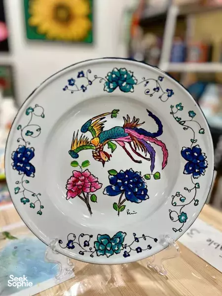 Nostalgic Enamel Plate Painting