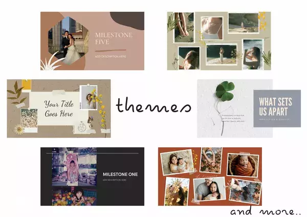 Photo montage theme template with milestone cards and photos for composing your soundtrack at SmallGiant Music workshops in Singapore