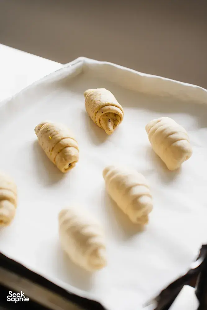 Shio pan dough pieces on a baking tray, ready for the oven during flavoured butter making workshops in Singapore