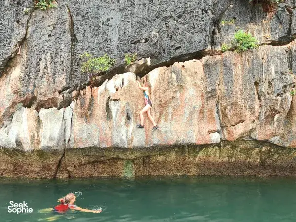Free Climbing & Cliff Jumping in Lan Ha Bay | Deep Water Solo