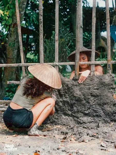 1日自然体验 | 泥屋建造、正念冥想与植物染布