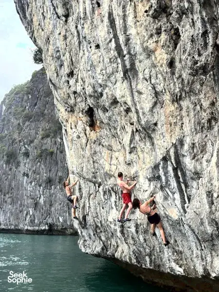 Free Climbing & Cliff Jumping in Lan Ha Bay | Deep Water Solo