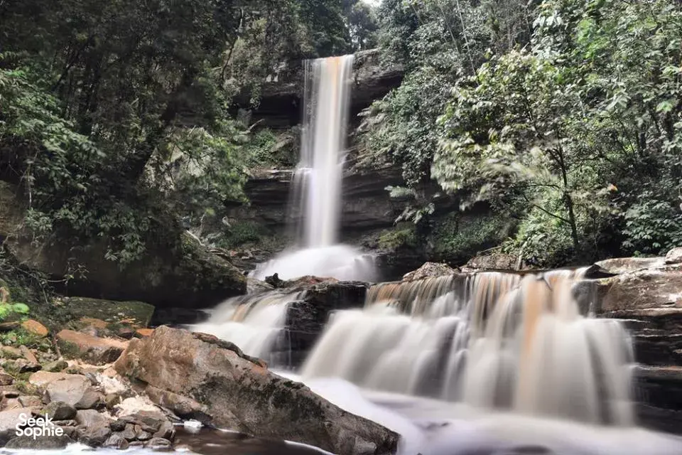 Takob-Akob Falls, the tallest waterfall (38m) in Maliau Basin, en-route to Nepenthes Camp
