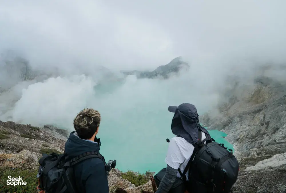 Stunning turquoise crater lake