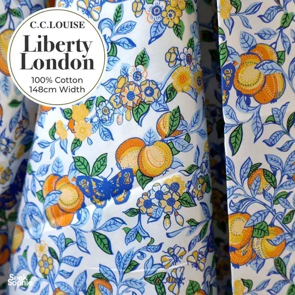 Liberty London floral cotton fabric panels laid out for sewing reusable food wraps with Agrihome at sustainability workshops in Singapore