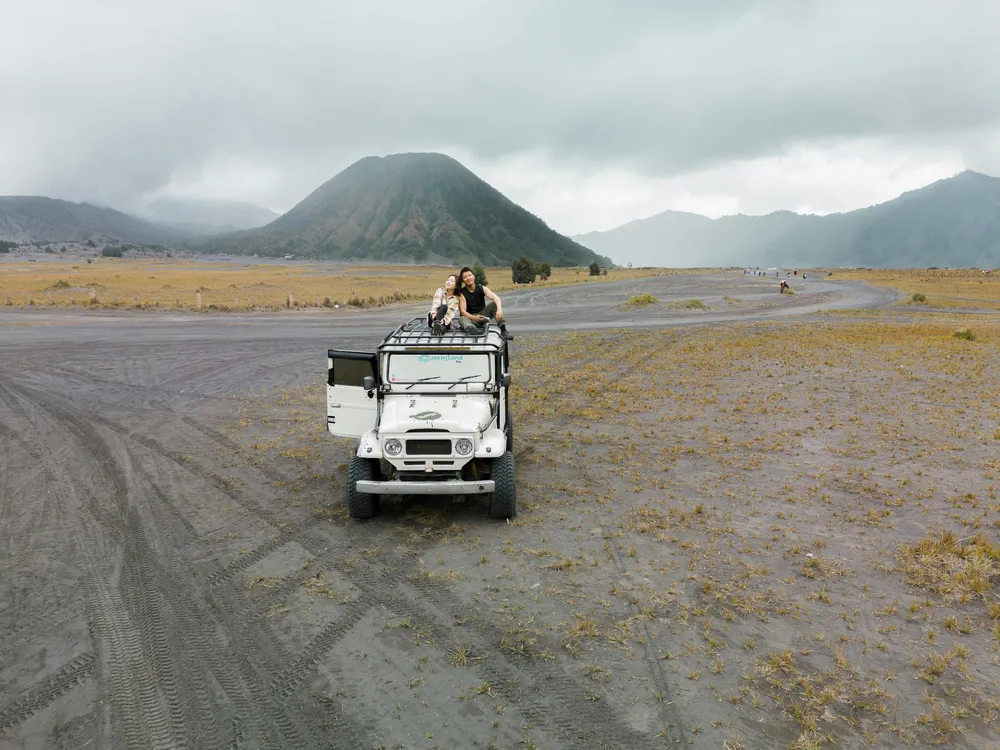 Jeep ride on the plains of Mt Bromo