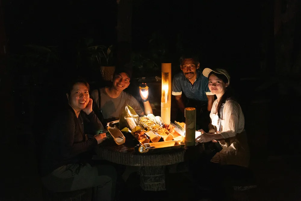 Really yummy bamboo cooked dinner