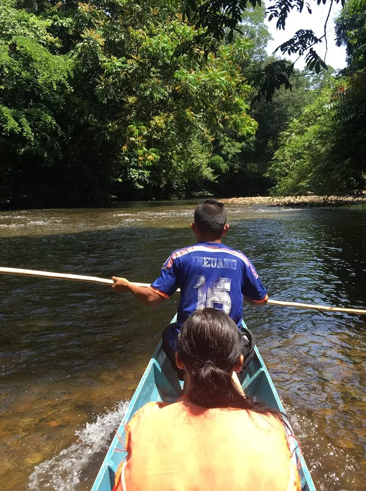 The boat ride to the starting point of the trek to Mulu Pinnacles