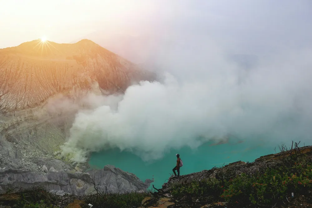 Explore Ijen crater during sunrise