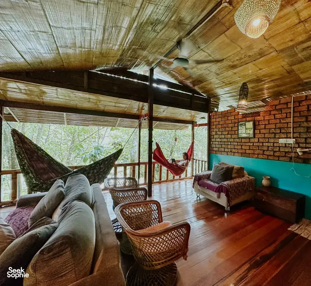 The common resting area at Saloma's. Super cosy and laidback.