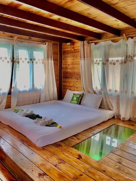 Wooden Raft House + Fan