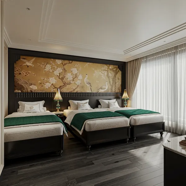 Family Triple Suite Room ( Second deck - Private balcony & Sea-view bathtub )
