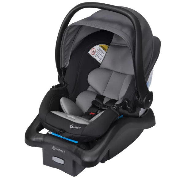 Black child car seat in a vehicle interior, for a safer Ho Chi Minh City to Mekong trip with a private driver