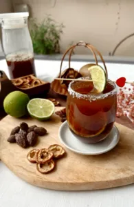 Lime-topped TCM-inspired mocktails with dried ginger and citrus slices arranged on a wooden board for mocktails workshops in Singapore